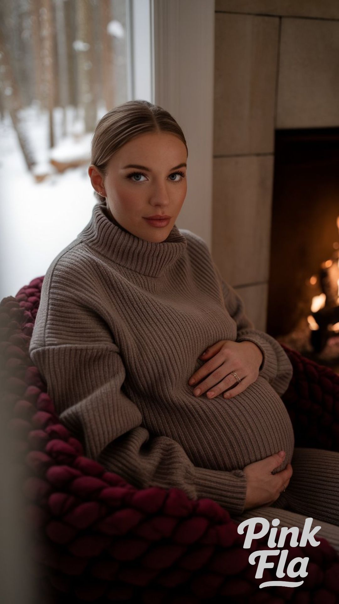 Quilted Maternity Jacket with Fur Accents - Winter Outfits for Pregnant Women