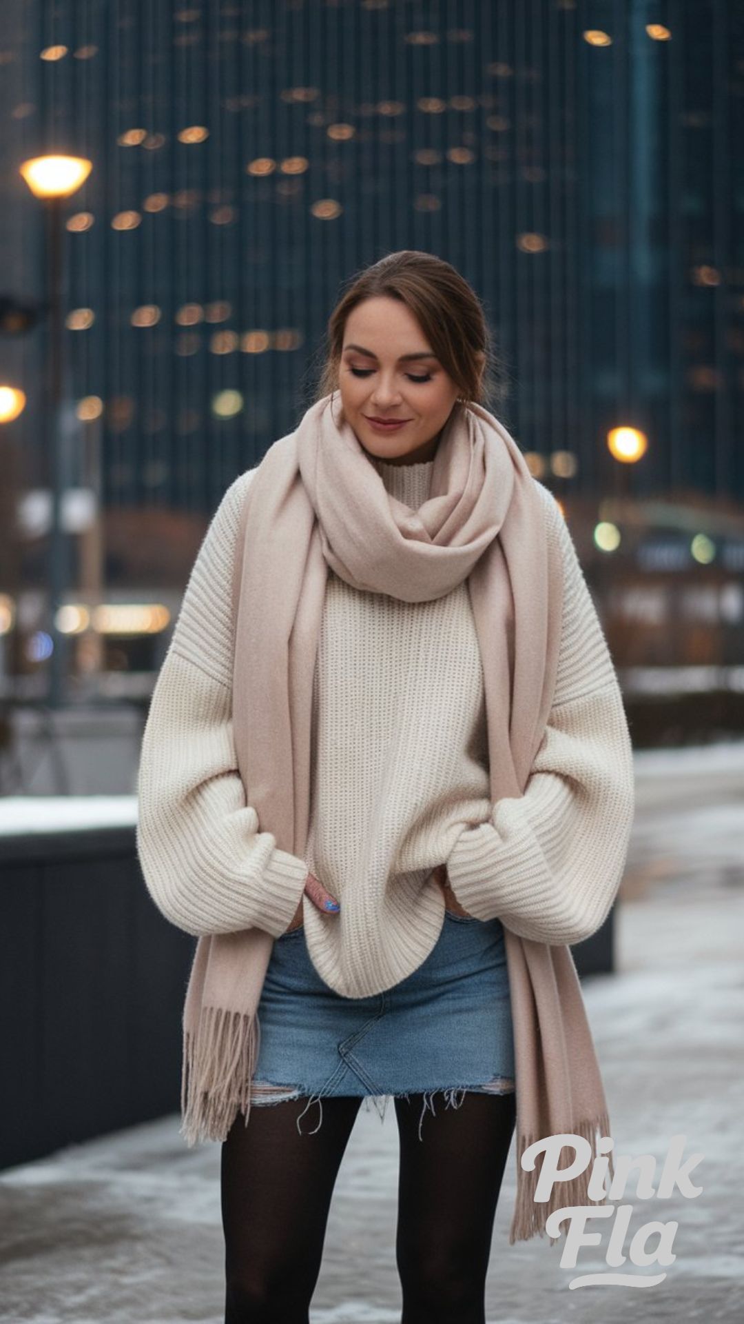 Relaxed Winter Charm in Soft Layers - Winter Outfits with Skirts
