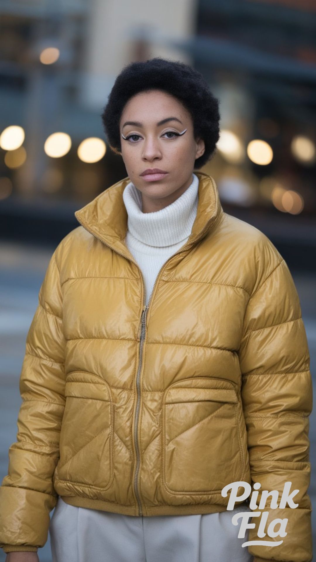 Sleek Winter Minimalism with a Cropped Yellow Jacket - Winter Outfits with Yellow Jacket
