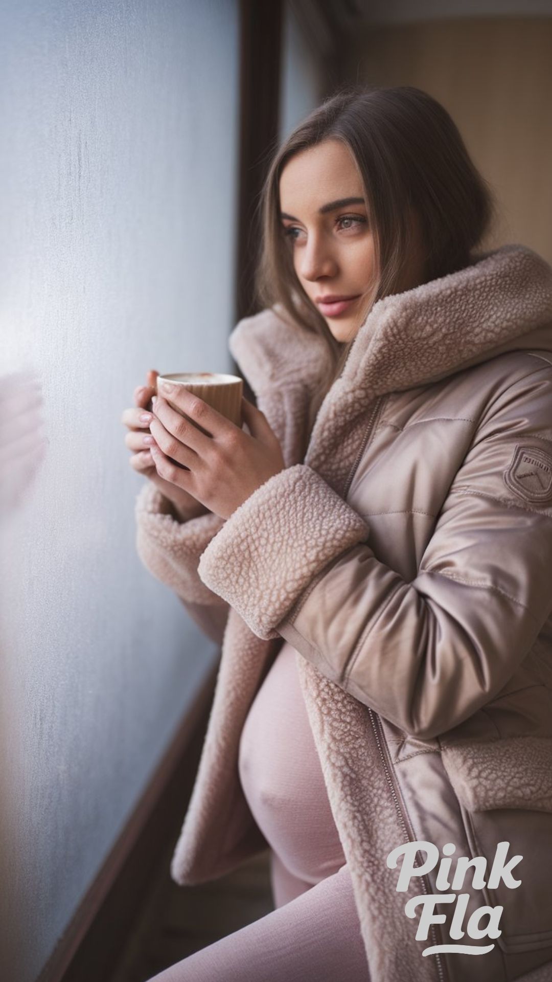 Soft Ribbed Knit Maternity Set with Shawl - Winter Outfits for Pregnant Women