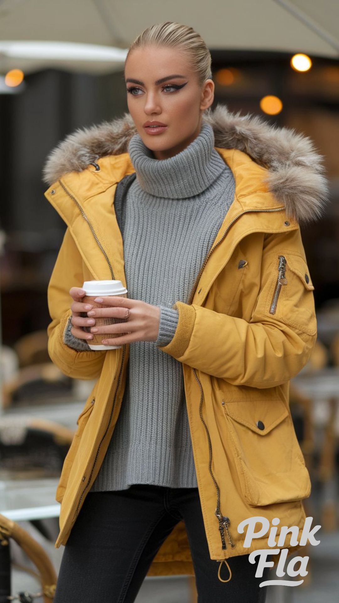 Sophisticated City Style with a Yellow Parka - Winter Outfits with Yellow Jacket