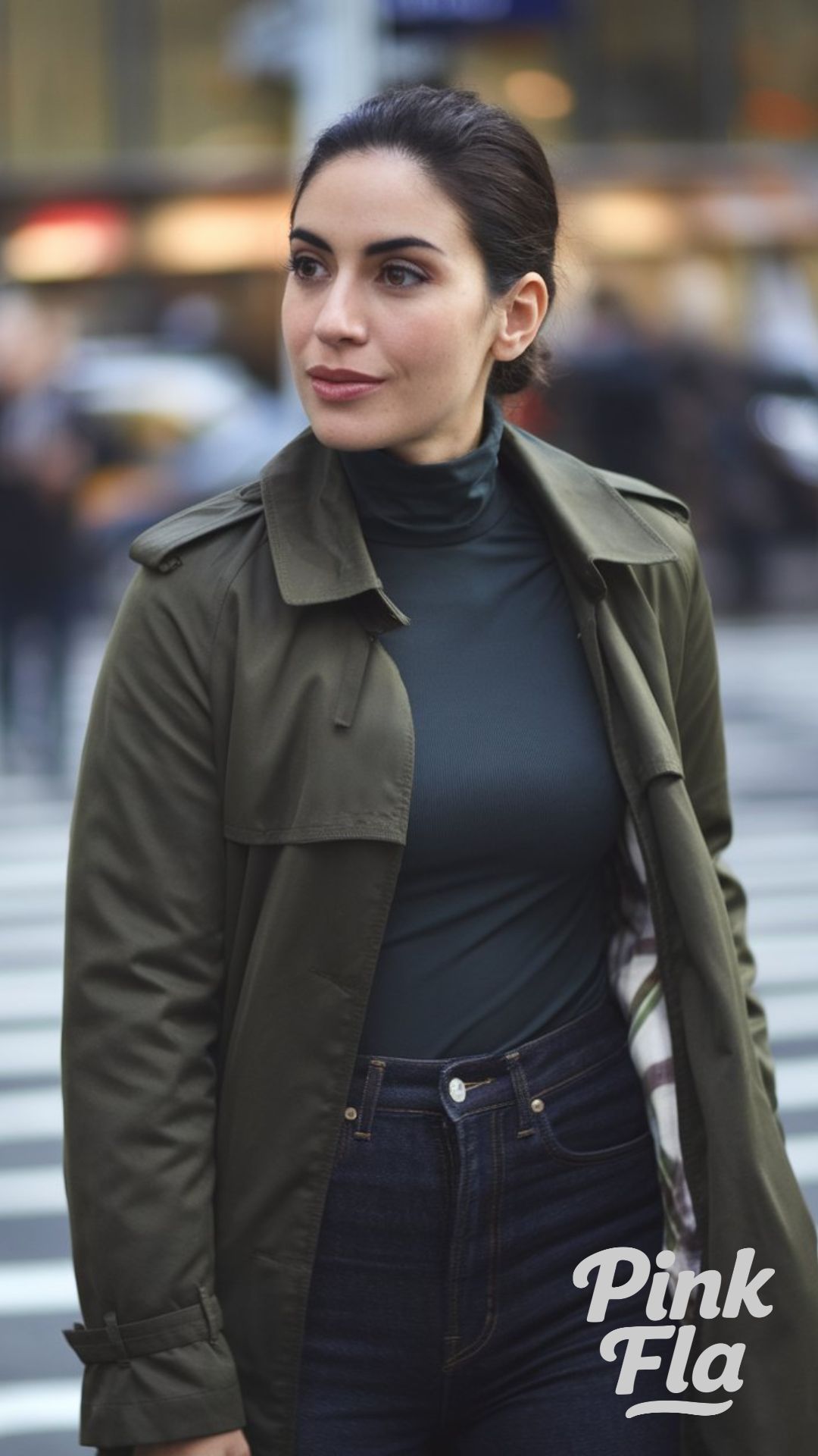 Sophisticated Layers in Urban Green - New York City Winter Outfits