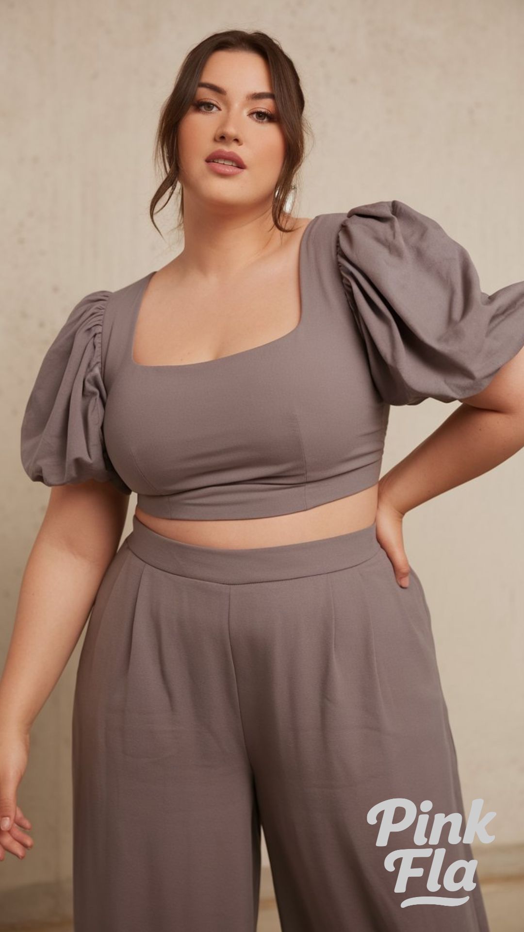 Statement Puff-Sleeve Two-Piece - Plus Size Baddie Outfits