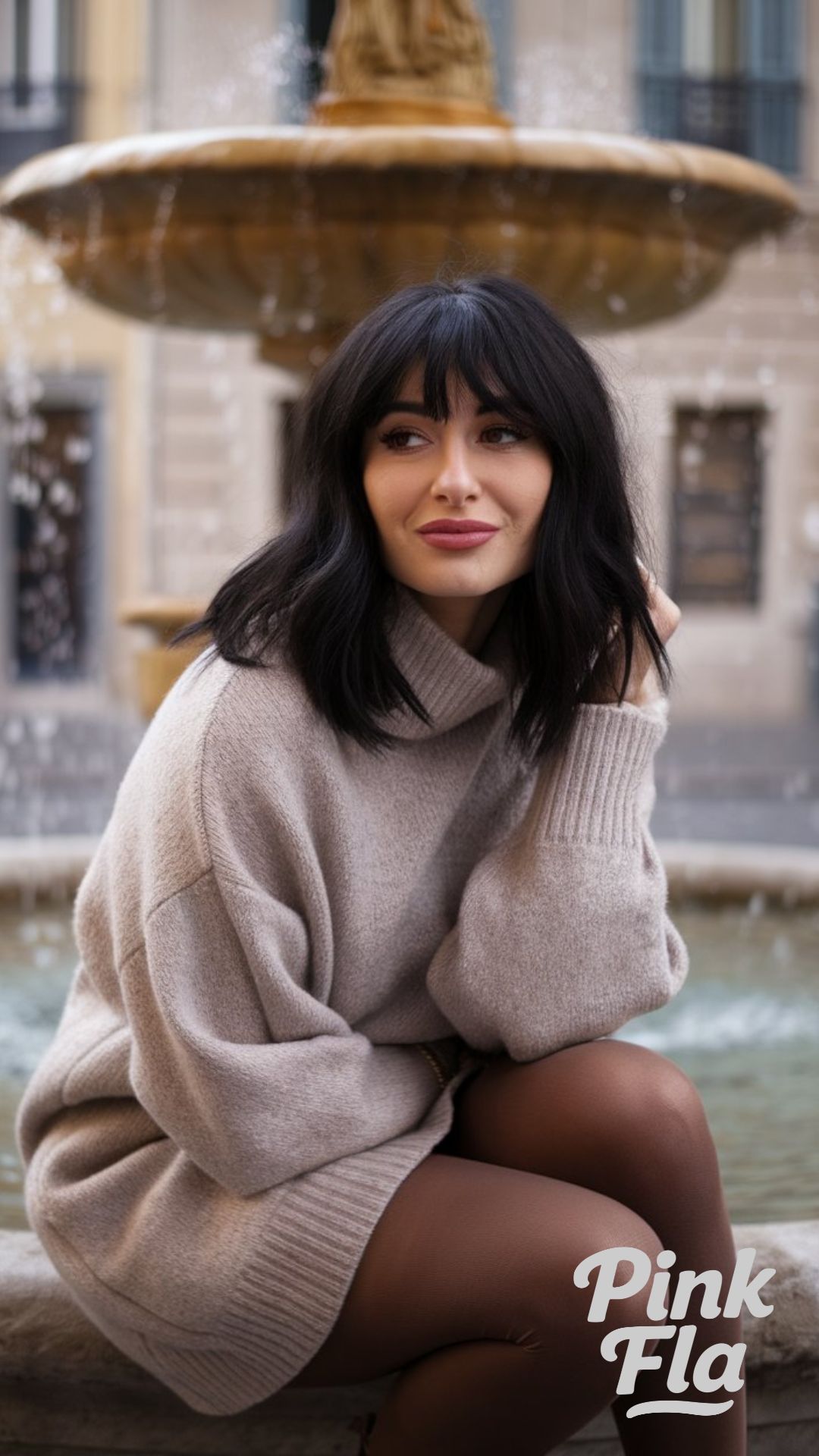 Timeless Elegance by the Fountain - Paris Winter Outfits