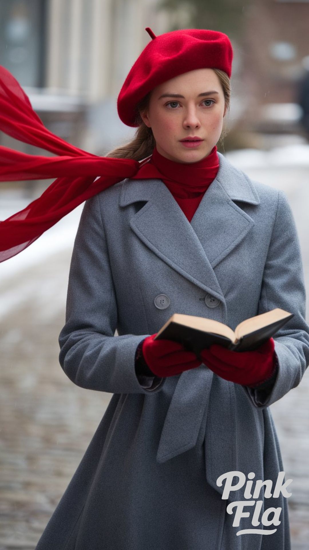 Timeless Elegance with a Red Scarf and Beret - Winter Outfits with Red Scarf