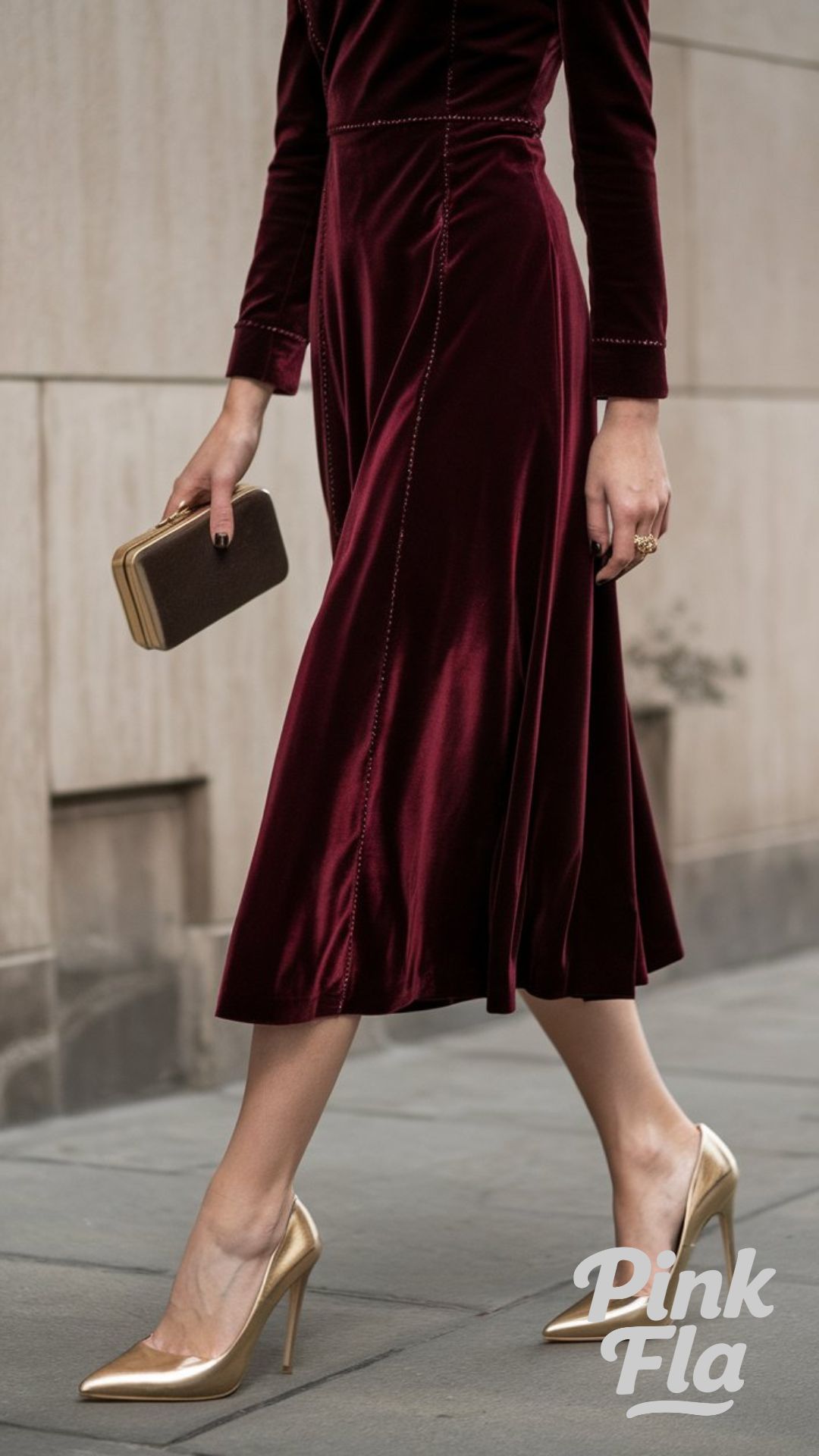 Timeless Grace in Burgundy Velvet - Christmas Outfits with Heels