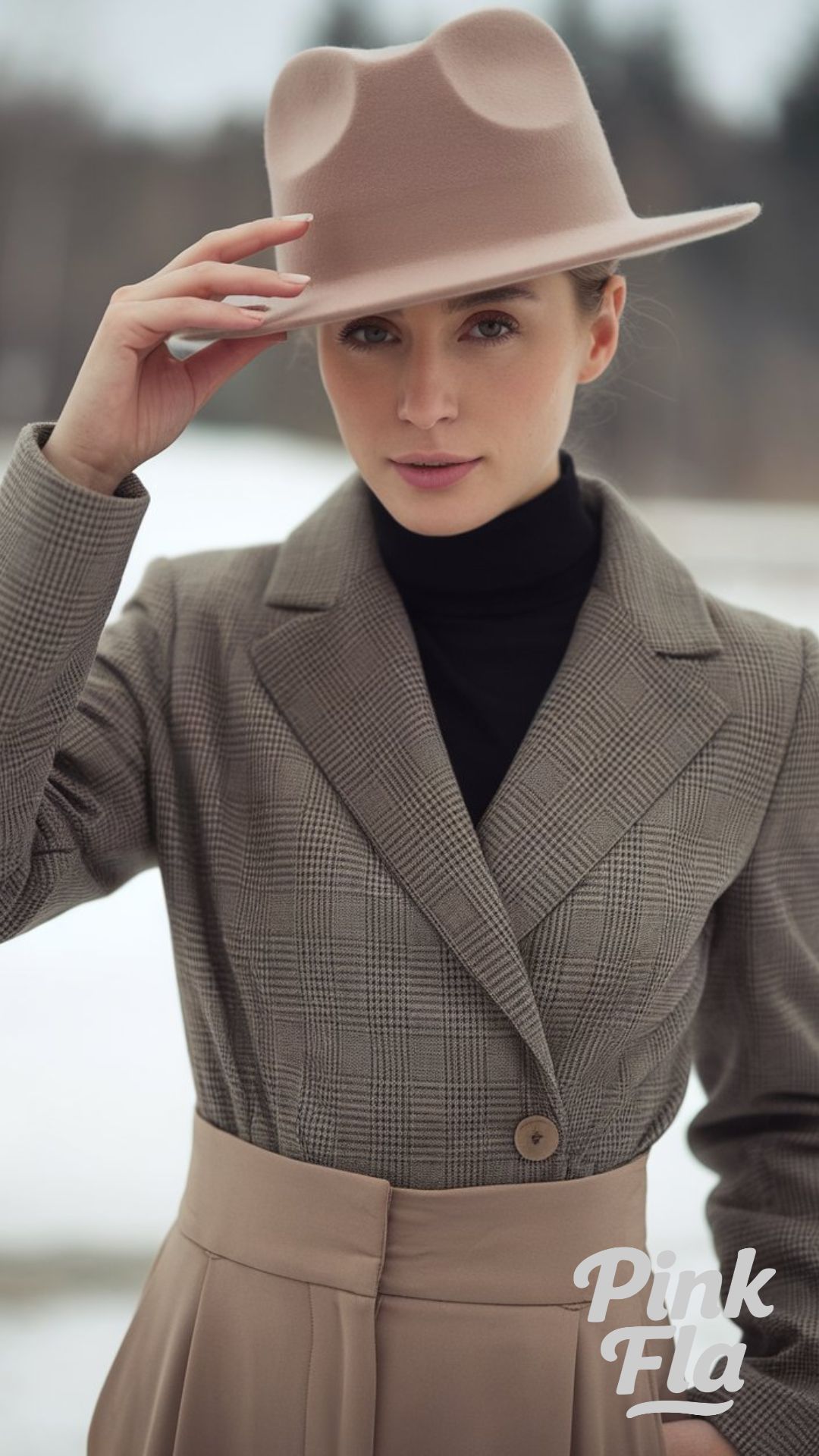 Timeless Plaid with Soft Neutrals - Winter Outfits for Short Women