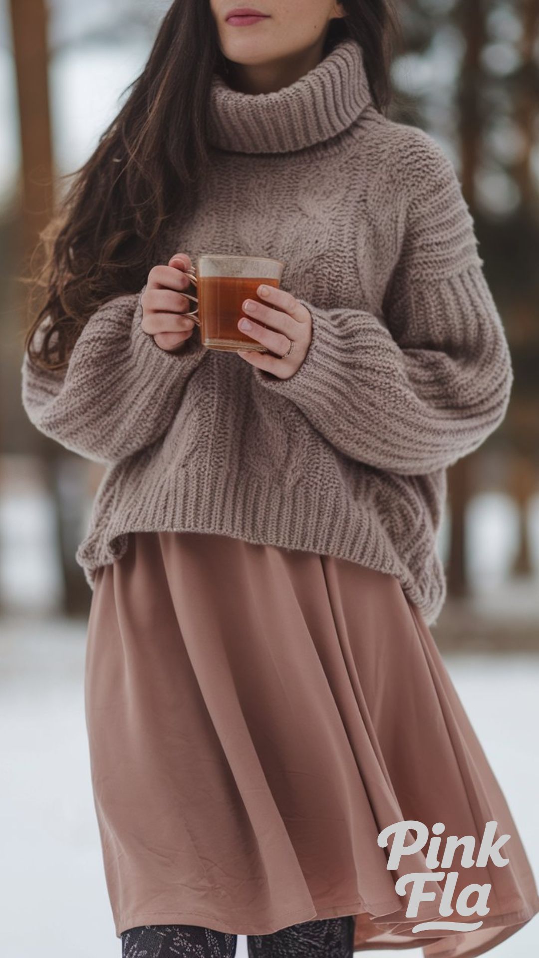 Warm and Feminine with a Knit Sweater and Skirt - Romantic Winter Outfits
