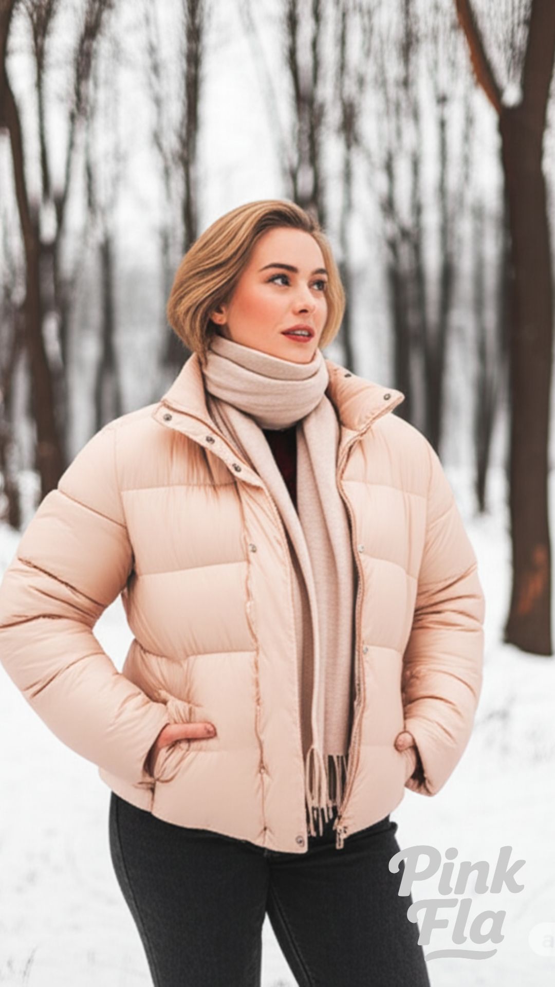 Winter Chic in the Snow - Winter Outfits for Women with Short Hair